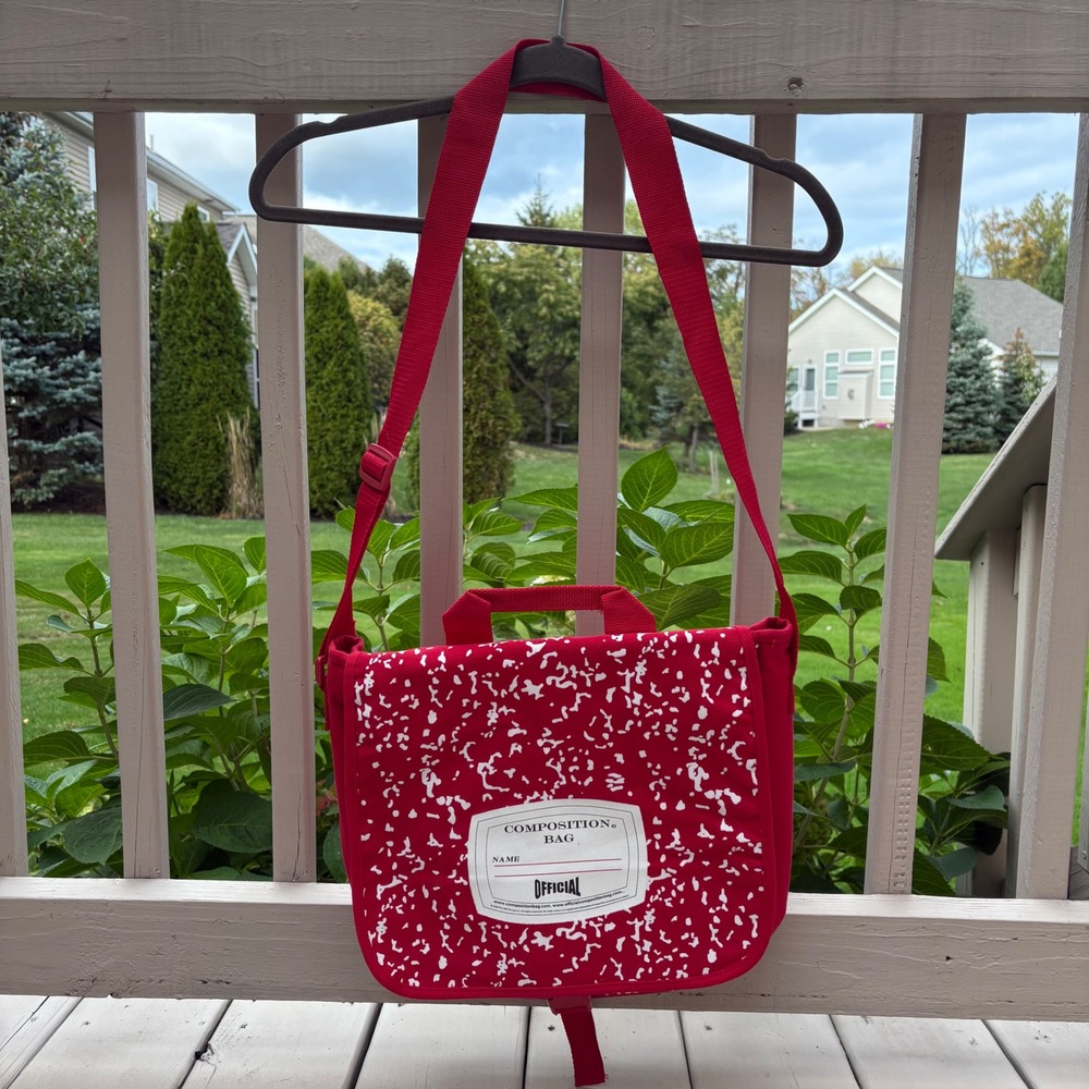 Composition Bag Red White Notebook Style Messenger Bag Kids School‎